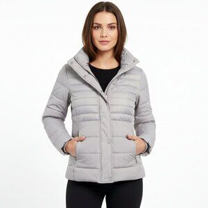 MARC NEW YORK Women's (S) Small Gray Puffer Jacket Quilted Full Zip, Winter Coat